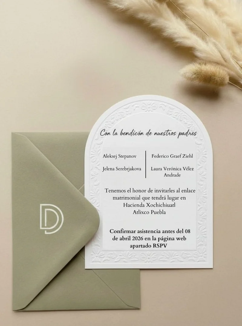 Wedding invitation opened